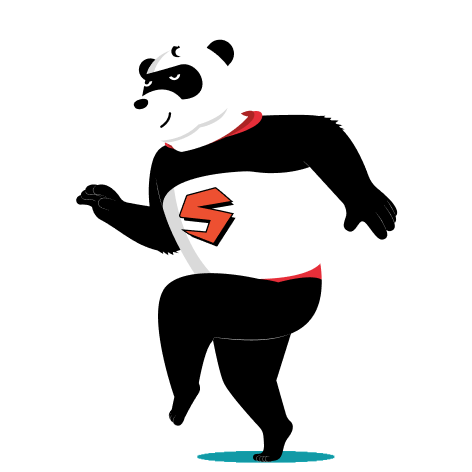 STOK Beer Panda mascot tip-toeing